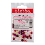 Набор бусин «Zlatka» MIX пластик PB-1 6 мм, ассорти №06
