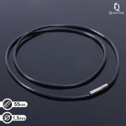 Корейская вощёная нить, 55см, d=1,5мм, цвет чёрный