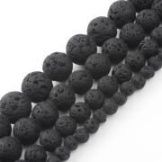 Камень Лава круглый 8 мм, черный