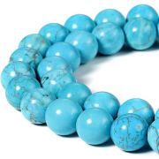 Камень Бирюза круглый 12 мм, голубой