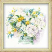 Набор для вышивания *Риолис* 1070 «Акварельные пионы» 30*30 см