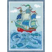Набор для вышивания *Риолис* 1465 «Парусник -Удача» 21*30 см
