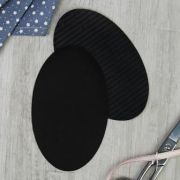 Заплатка для одежды, 15,5 × 9,5 см, термоклеевая,  цвет чёрный