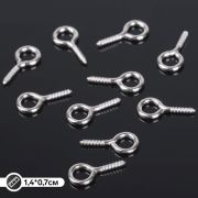 Держатель для кулона винтовой 1,4×0,7×0,15 см, цвет серебро