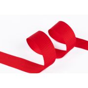 Лента репсовая с зубчатым краем 25 мм, яр.красный