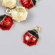 Декор для творчества металл, эмаль «Божья коровка» 1,3х1,9 см    9406651