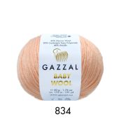 Пряжа «Baby wool» Gazal 50 г/175 м, 834 персик