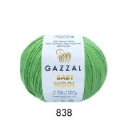 Пряжа «Baby wool» Gazal 50 г/175 м, 838 яркая зелень