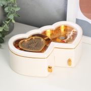 Шкатулка музыкальная механическая «Белые сердца» 12,5х21,5х7,5 см