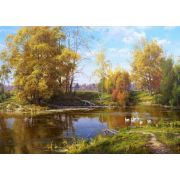 Алмазная мозаика 40x50 «Лесное озеро»