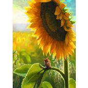 Алмазная мозаика 30x40 «Маленький гость на подсолнухе»