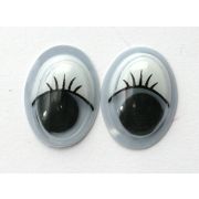 Глазки овальные с бегающим зрачком 12*16 мм, клеевые