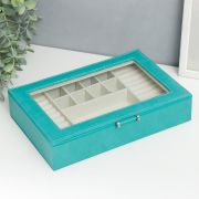 Шкатулка кожзам для украшений «Хэмптонс» голубая 5,5х27х18 см