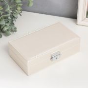 Шкатулка кожзам для украшений «Белая матовая» 6,5х12,6х21 см