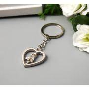 Брелок металл «Парочка в сердце» фигурка крутится 3х2,8 см