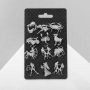 Брошь «Знаки зодиака» ассорти, гороскоп, цвет белый в серебре 1 шт.