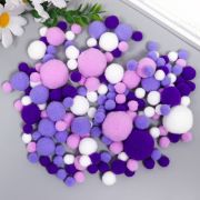 Декор для творчества «Помпончики. Фиолетовое настроение» d=1-3 см набор 135 шт