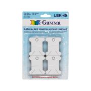 Бобины для мулине «Gamma» LBK-40  картон 4.1 см 40 шт в блистере белый