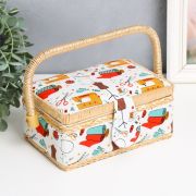 Шкатулка для рукоделия и шитья «Швейная мастерская», хранение ниток, иголок, мелочи, 9.5×19.5×13 см