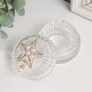 Шкатулка для украшений «Звезда с жемчужинами», стекло, 6.5×6.5×5 см