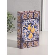 Шкатулка книга-сейф «Лимоны и подсолнухи» дерево, искусственная кожа, 21×13×5 см
