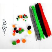 Набор для творчества из проволоки с ворсом, помпонов, глаз №11, цвет МИКС