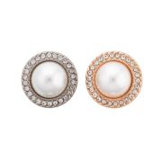 Пуговица на ножке 23 мм MP15 ,  (металл/жемч.) золотой