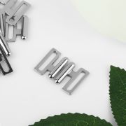 Застёжка для купальника, металлическая, 15 мм, цвет серебряный