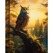 Картина по номерам «Филин на ветви на фоне осеннего леса», 40х50 см