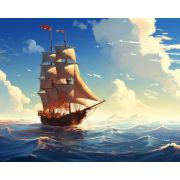 Картина по номерам «Корабль в тихом море» 40x50 см