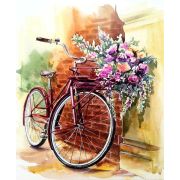 Картина по номерам «Велосипед с полной корзиной цветов» 40x50 см