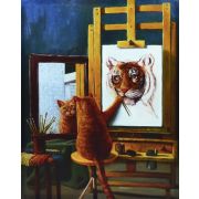Картина по номерам «Котик и его автопортрет» 40x50 см