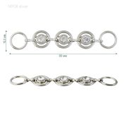 Украшение металлическое MF08 93мм, серебро