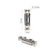 Фиксатор пластиковый - PFR08 25,0х8,0мм, отв.3,6мм, серебро