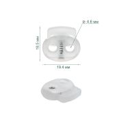 Фиксатор пластиковый - PFR09 18,5х19,4мм, отв.4,6мм, прозрачный