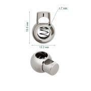 Фиксатор металлический MFR04 18,5х13,2мм, отв.7,0мм, серебро