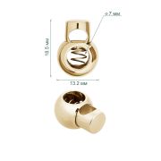 Фиксатор металлический MFR04 18,5х13,2мм, отв.7,0мм, золото