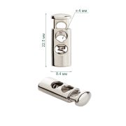 Фиксатор металлический MFR19 22,5х8,4мм, отв.4,0мм, серебро