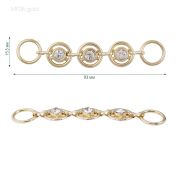 Украшение металлическое MF08 93мм, золото