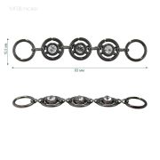 Украшение металлическое MF08 93мм, т.никель