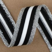 Тесьма трикотажная лампас 25 мм, цвет серебряный