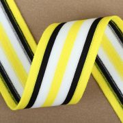 Тесьма трикотажная лампас 40 мм, жёлтая, чёрная, белая