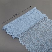 Кружево-стрейч KRUZHEVO шир.205мм, голубой