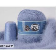 Пряжа Норка длинноворсовая 90% пух норки 10% полиамид 50 г/350 м, 847 талая вода