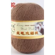 Пряжа Норка длинноворсовая 90% пух норки 10% полиамид 50 г/350 м, 47 мол. шоколад