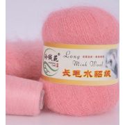 Пряжа Норка длинноворсовая 90% пух норки 10% полиамид 50 г/350 м, 13 розовый