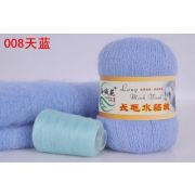 Пряжа Норка длинноворсовая 90% пух норки 10% полиамид 50 г/350 м, 08 голубой