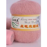 Пряжа Норка длинноворсовая 90% пух норки 10% полиамид 50 г/350 м, 06 пудра