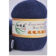 Пряжа Норка длинноворсовая 90% пух норки 10% полиамид 50 г/350 м, 11 синий