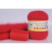 Пряжа Норка длинноворсовая 90% пух норки 10% полиамид 50 г/350 м, 16 красный